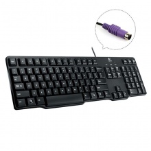 罗技（Logitech）K100 键盘 圆形接口 黑色_