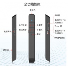 诺为（KNORVAY）N75C 充电式激光翻页笔 黑色 红光