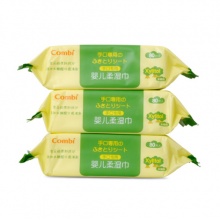 康贝（Combi）柔湿巾 手口专用婴儿 80片*3纸巾