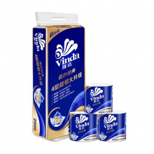 维达（Vinda）V4073 蓝色经典卫生卷纸 3层 200g 10卷/提 60卷/箱_