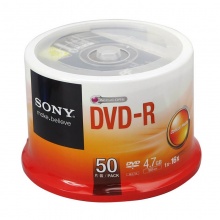 索尼（SONY）DVD+R 光盘/刻录盘 16速4.7G 桶装50片 空白光盘