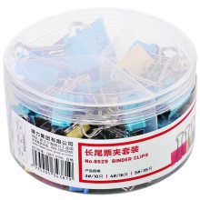 得力（deli）8529 63只多规格彩色长尾夹/燕尾夹/票夹(32mm10只+25mm18只+19mm35只)