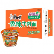 康师傅 香辣牛肉面 12桶/箱