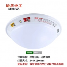 敏华 M-ZFZD-E5W1110 吸顶应急LED灯 声光控 110*340mm