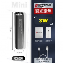 手电筒 D66迷你款 不可变焦 黑色 3W